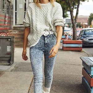 Free People Riley seamed acid-wash skinny jeans